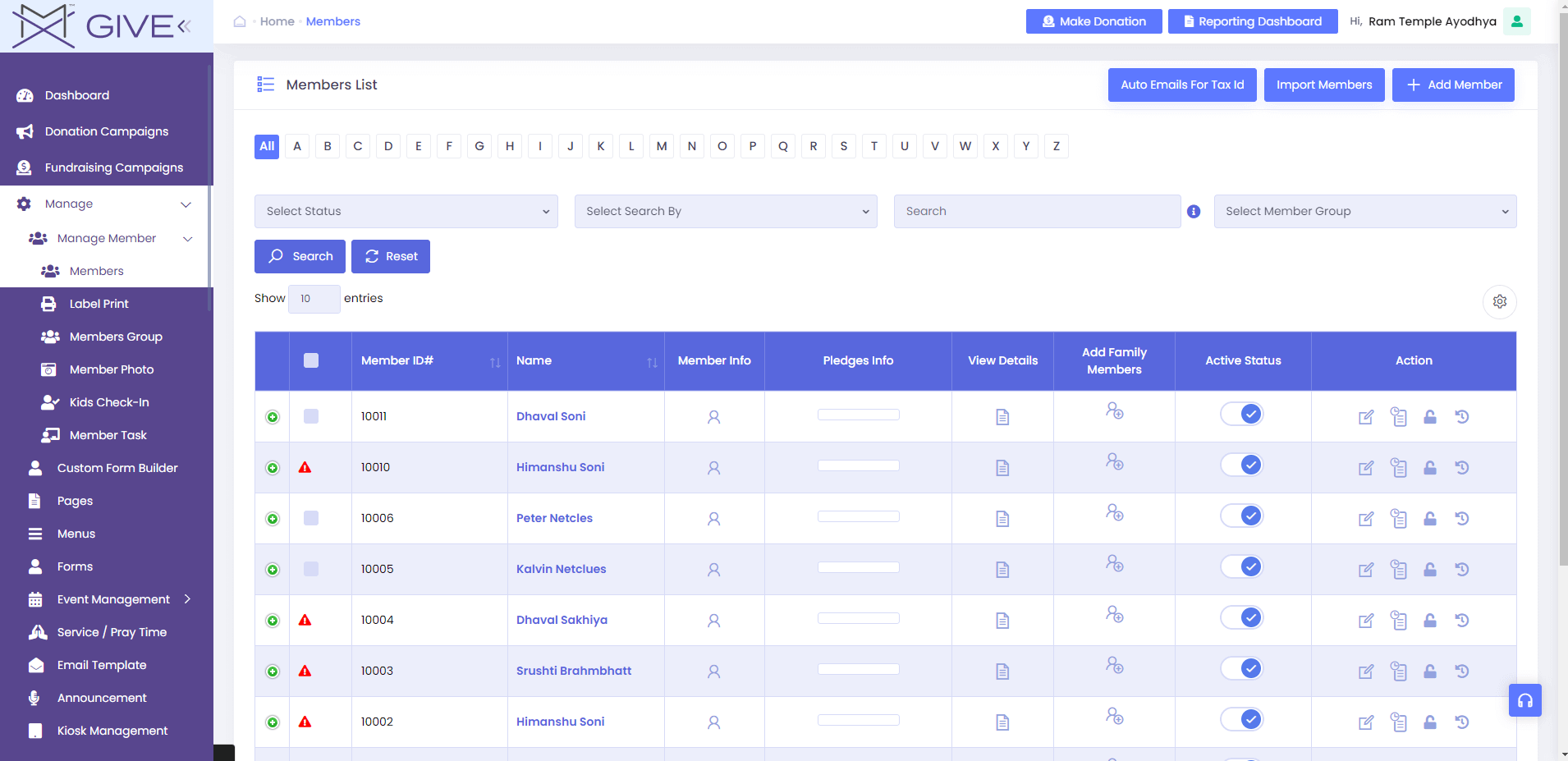 Members List